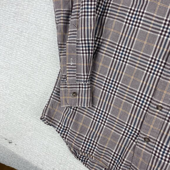 Viyella Shirt Mens M Red/Brown Plaid Wool Blend Flannel Made Canada - Picture 6 of 16